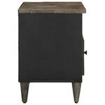 vidaXL Meuble TV noir 80x33x46 cm bois massif de manguier