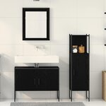 vidaXL Ensemble de mobilier de salle de bain avec stockage 3 Pièces Noir