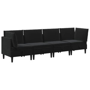 vidaXL Ensemble de meubles pour le salon 4 pc Noir Velours