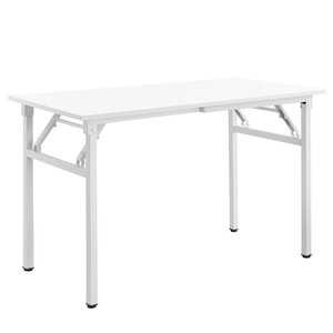 Table pliante de cuisine à manger hauteur réglable pour 4 personnes 120 cm blanc 03_0004361