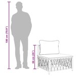 vidaXL Canapé central de jardin avec coussins blanc tissu tissé