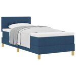 vidaXL Lit à ressorts avec coussin Bleu 100 x 200 cm tissu