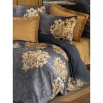 Parure de lit Satiné coton - housse de couette 220 x 240 + 2 taies d'oreiller 60 x 60 - Anthracite