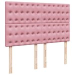 vidaXL Sommier à lattes de lit avec matelas Rose 140x190 cm Velours