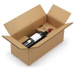 Caisse carton brune d'expédition 1 magnum avec calage carton à montage instantané (lot de 12)