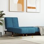 vidaXL Chaise longue bleu velours