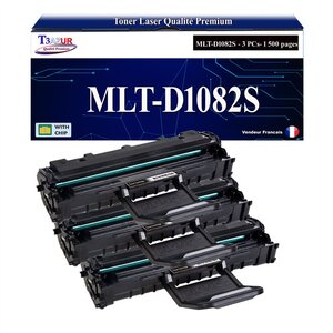 T3AZUR - 3x Toners compatibles avec Samsung MLT-D1082S D1082S pour Samsung ML-1640 ML-1640K ML-1641 M-1641K ML-1642K ML-1645 ML-2240 ML-2240K ML-2241 ML-2241K ML-2451DK