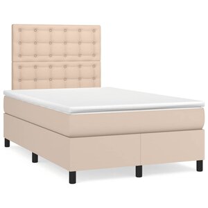 vidaXL Sommier à lattes de lit avec matelas Cappuccino 120x200 cm