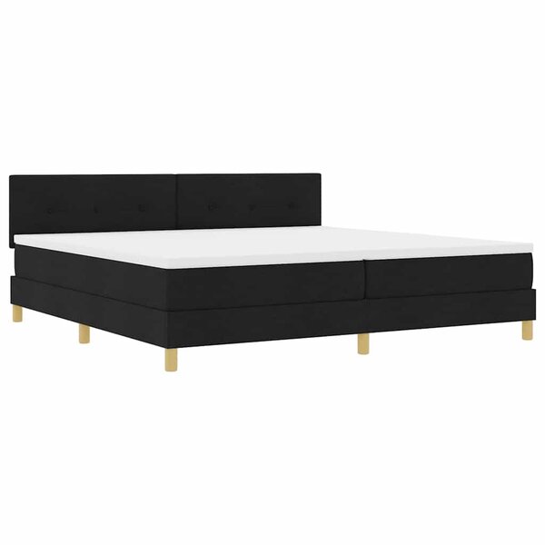 vidaXL Lit à ressorts avec matelas Noir 200 x 200 cm tissu