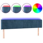 vidaXL Tête de lit à LED Bleu foncé 163x16x78/88 cm Velours
