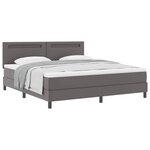 vidaXL Cadre de lit avec matelas Gris 180 x 200 cm Faux cuir