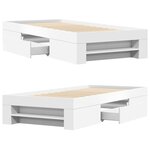 vidaXL Cadre de lit sans matelas blanc 90x190 cm bois d'ingénierie
