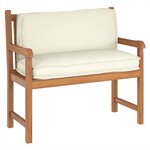 vidaXL Coussin pour dossier de palette Crème 120 x 40 x 12 cm