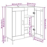 vidaXL Buffet Chêne noir 69 5 x 34 x 90 cm Bois d'ingénierie et fer