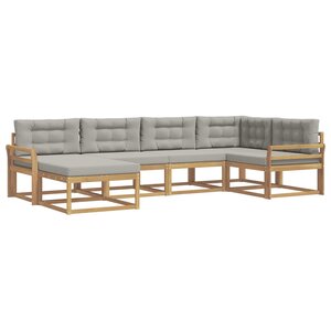 vidaXL Ensemble de canapés d'extérieur 5 pc Blanc et gris clair