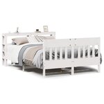 vidaXL Cadre de lit sans matelas blanc 135x190 cm bois de pin massif