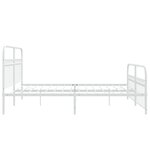 vidaXL Cadre de lit métal avec tête de lit/pied de lit blanc 183x213cm