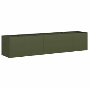 vidaXL Jardinière vert olive 200x40x40 cm acier laminé à froid