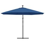 vidaXL Parasol de jardin en porte-à-faux avec lumières LED bleu azuré