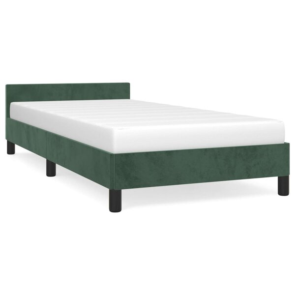vidaXL Cadre de lit avec tête de lit Vert foncé 80x200 cm Velours