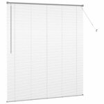 vidaXL Store de Fenêtre avec des rideaux Manuel Argent Aluminium