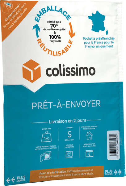 Colissimo Prêt-à-Envoyer France - Pochette Souple double usage - 1 kg