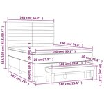 vidaXL Sommier à lattes de lit avec matelas Marron foncé 140x190 cm