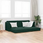 vidaXL Canapé-lit au sol Vert foncé 213 x 70 x 77 cm Velours