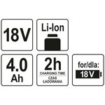 YATO Batterie Li-Ion 4 0Ah 18V