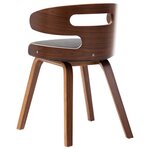 vidaXL Chaises à manger lot de 2 gris foncé bois courbé et tissu