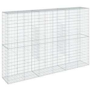 vidaXL Panier gabion avec couvercle 300x50x200 cm fer galvanisé