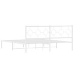 vidaXL Cadre de lit métal sans matelas et tête de lit blanc 180x200 cm