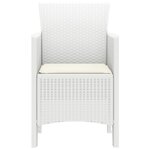 vidaXL Chaises de jardin avec coussins 4 Pièces Blanc Poly Rattan