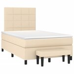 vidaXL Sommier à lattes de lit avec matelas crème 120x190 cm tissu