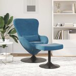 vidaXL Chaise Œuf avec Pouf with Footstool Bleu Velours