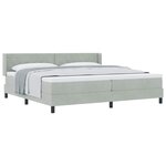 vidaXL Lit à ressorts avec matelas Gris clair 200 x 200 cm Polyester