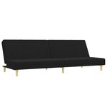 vidaXL Canapé-lit à 2 places avec repose-pied noir tissu
