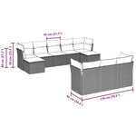 vidaXL Salon de jardin avec coussins 10 Pièces gris clair résine tressée