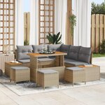 vidaXL Ensemble de canapé de jardin 9 Pièces Beige et Gris clair