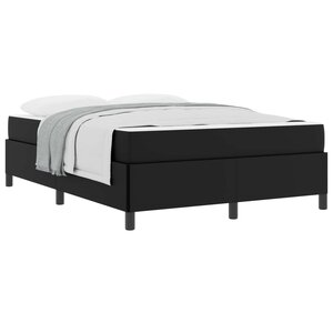vidaXL Cadre de lit avec matelas Noir 140 x 200 cm tissu