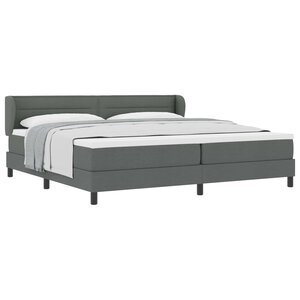 vidaXL Lit à ressorts avec matelas Gris foncé 200 x 200 cm tissu
