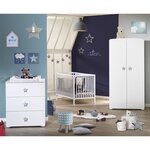 Commode à langer 3 tiroirs - Boutons étoile gris