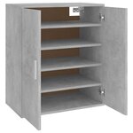 vidaXL Armoire à chaussures Gris béton 60x35x70 cm Bois d’ingénierie