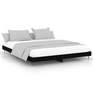 vidaXL Cadre de lit sans matelas noir 160x200 cm bois d'ingénierie