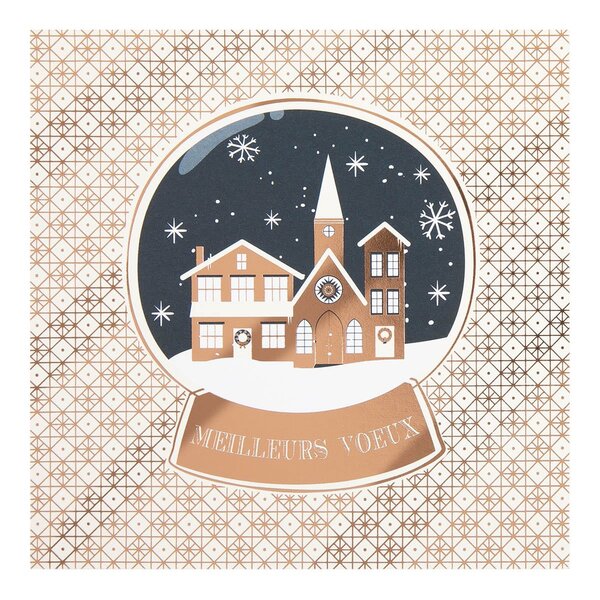 Carte De Vœux Etincelle Village Noël - Draeger paris