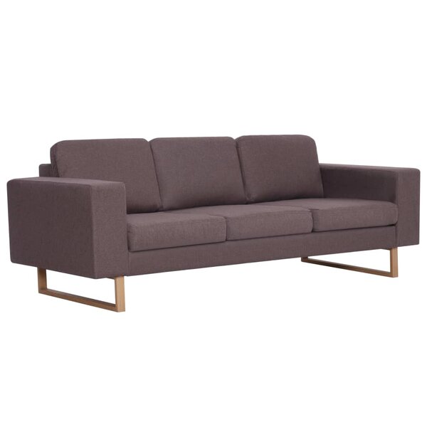 vidaXL Canapé à 3 places tissu taupe