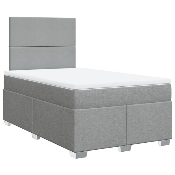 vidaXL Sommier à lattes de lit avec matelas Gris clair 120x200cm Tissu