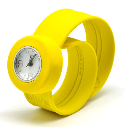 Montre mini bracelet jaune et cadran blanc