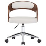 vidaXL Chaise pivotante à manger Blanc Bois courbé et similicuir