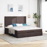 VidaXL Cadre de lit ottoman avec matelas marron foncé 160x200 cm tissu